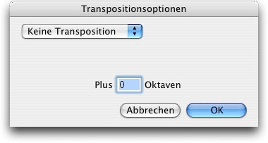 Dialogbox Transpositionsoptionen